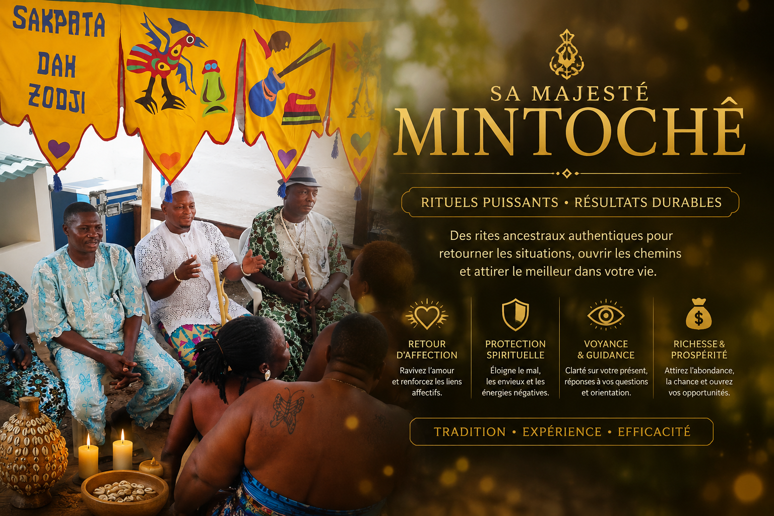 Sa majeste mintoche, marabout du benin, marabput adfricain, marabout en france, medium en france, puissant marabout